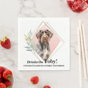 German Wirehaired Pointer Dog Photo Wedding Napkin