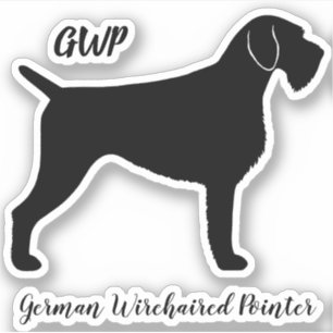 German Wirehaired Pointer Dog Silhouette Sticker