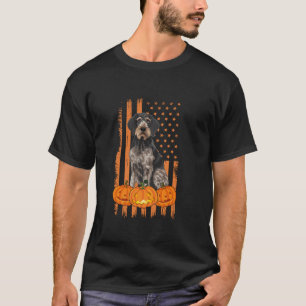 German Wirehaired Pointer Dog USA Flag Patriotic H T-Shirt