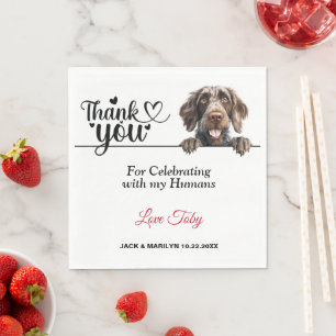 German Wirehaired Pointer Dog Wedding Reception Napkin