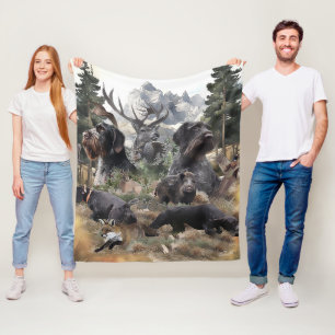 German Wirehaired Pointer   Fleece Blanket