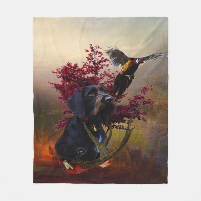 German Wirehaired Pointer Fleece Blanket (Front)
