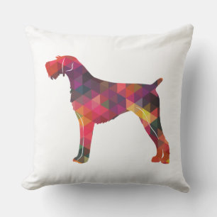 German Wirehaired Pointer Geo Silhouette Multi Cushion