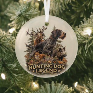 German Wirehaired Pointer Glass Tree Decoration