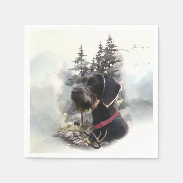 German Wirehaired Pointer, GWP Napkin (Front)