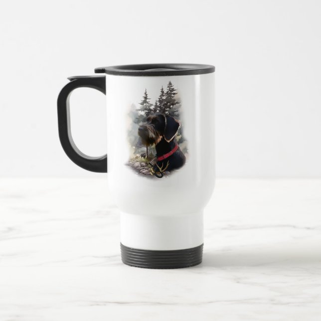 German Wirehaired Pointer, GWP Travel Mug (Left)