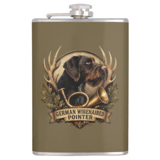 German Wirehaired Pointer Hip Flask