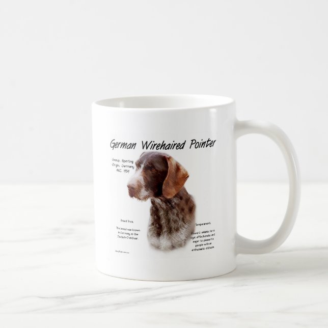 German Wirehaired Pointer History Design Coffee Mug (Right)