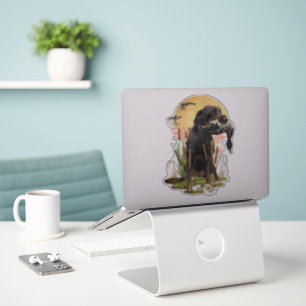 German Wirehaired Pointer hunting a duck Sticker