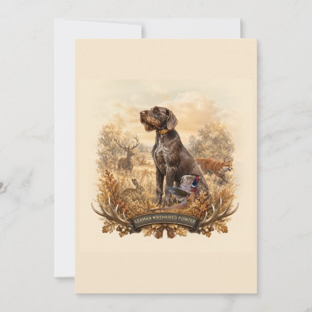 German Wirehaired Pointer Invitation (Front)