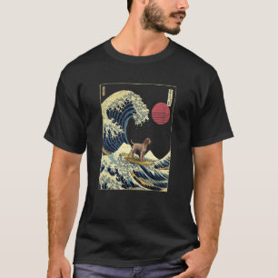 German Wirehaired Pointer Japanese Kanagawa Wave   T-Shirt