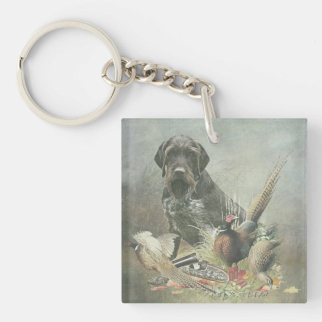 German Wirehaired Pointer    Key Ring (Front)