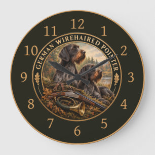 German Wirehaired Pointer Large Clock