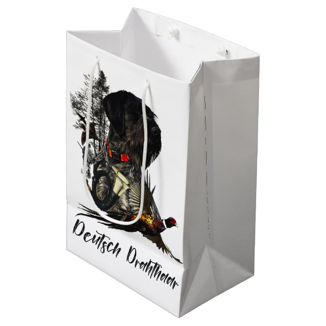 German Wirehaired Pointer    Medium Gift Bag (Front Angled)