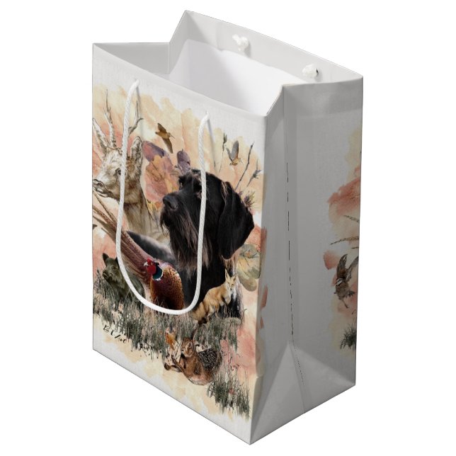 German Wirehaired Pointer    Medium Gift Bag (Front Angled)