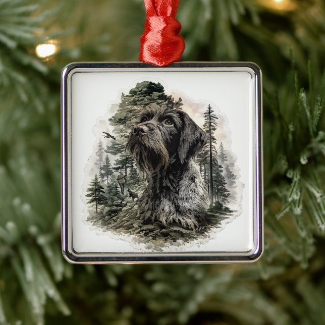 German Wirehaired Pointer Metal Tree Decoration (Tree)
