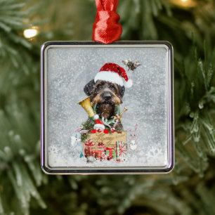 German Wirehaired Pointer Metal Tree Decoration
