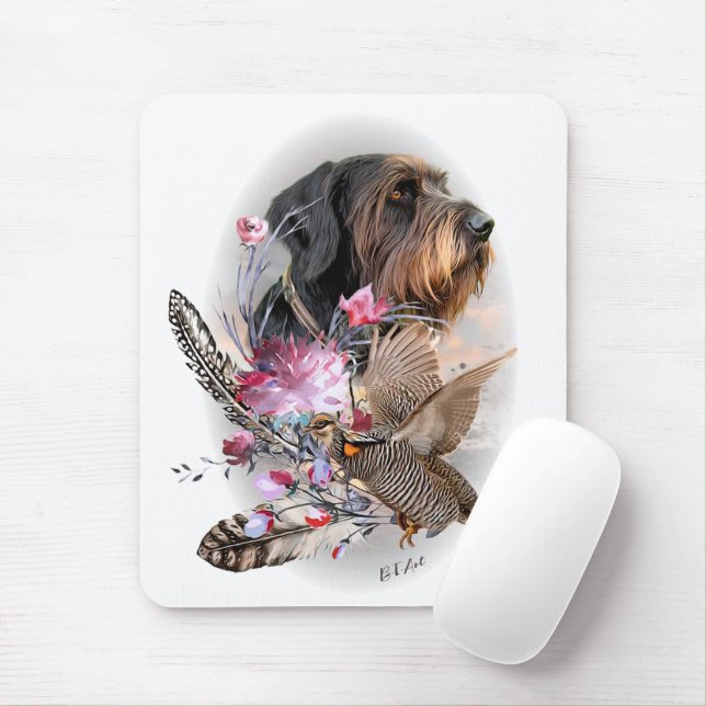 German Wirehaired Pointer  Mouse Mat (With Mouse)
