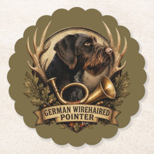 German Wirehaired Pointer Paper Coaster