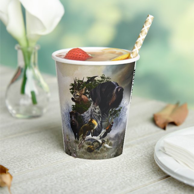  German Wirehaired Pointer     Paper Cups (Insitu)