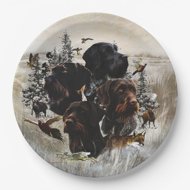  German Wirehaired Pointer     Paper Plate (Front)
