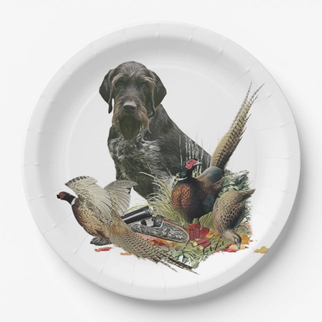 German Wirehaired Pointer      Paper Plate (Front)