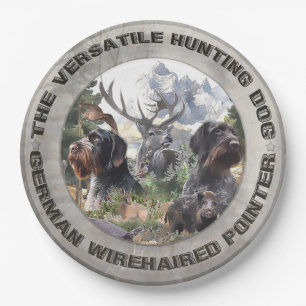 German Wirehaired Pointer Paper Plate