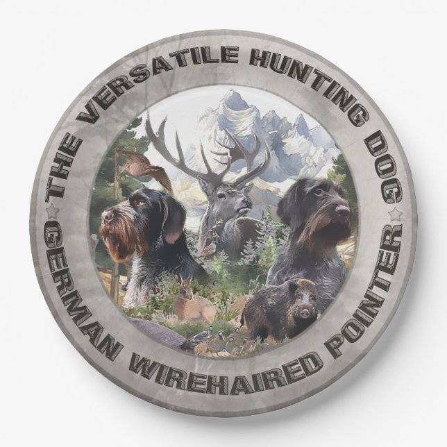 German Wirehaired Pointer   Paper Plate (Front)