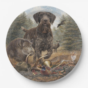 German Wirehaired Pointer Paper Plate