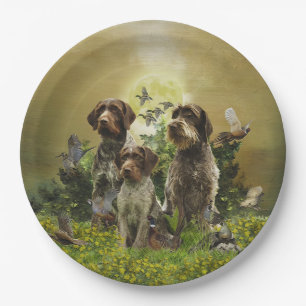 German Wirehaired Pointer Paper Plate