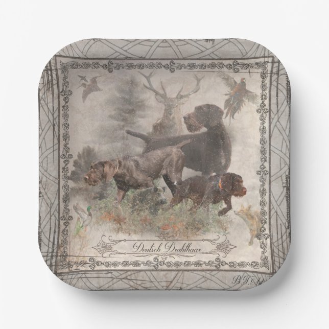 German Wirehaired Pointer   Paper Plate (Front)