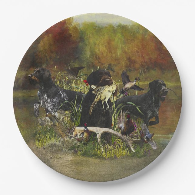  German Wirehaired Pointer     Paper Plate (Front)