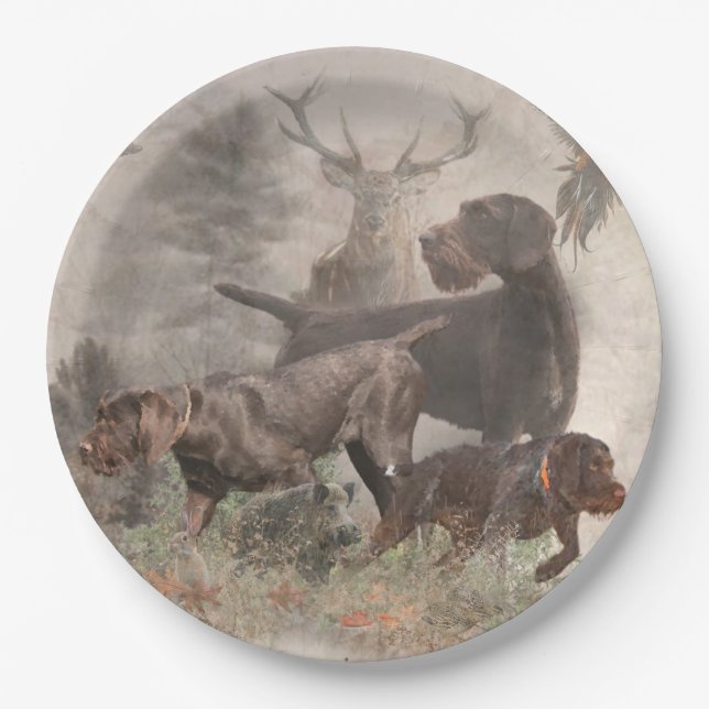  German Wirehaired Pointer     Paper Plate (Front)