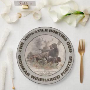 German Wirehaired Pointer Paper Plates