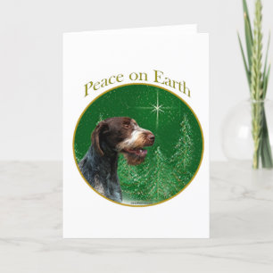 German Wirehaired Pointer Peace Holiday Card