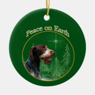 German Wirehaired Pointer Peace Keychain Ceramic Tree Decoration