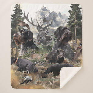 German Wirehaired Pointer Sherpa Blanket