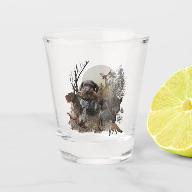 German Wirehaired Pointer  Shot Glass (Front)