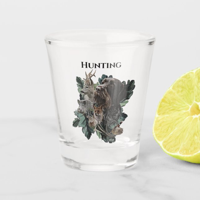 German Wirehaired Pointer Shot Glass (Front)