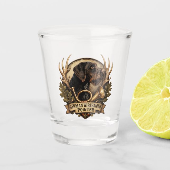 German Wirehaired Pointer Shot Glass (Front)