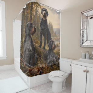 German Wirehaired Pointer Shower Curtain