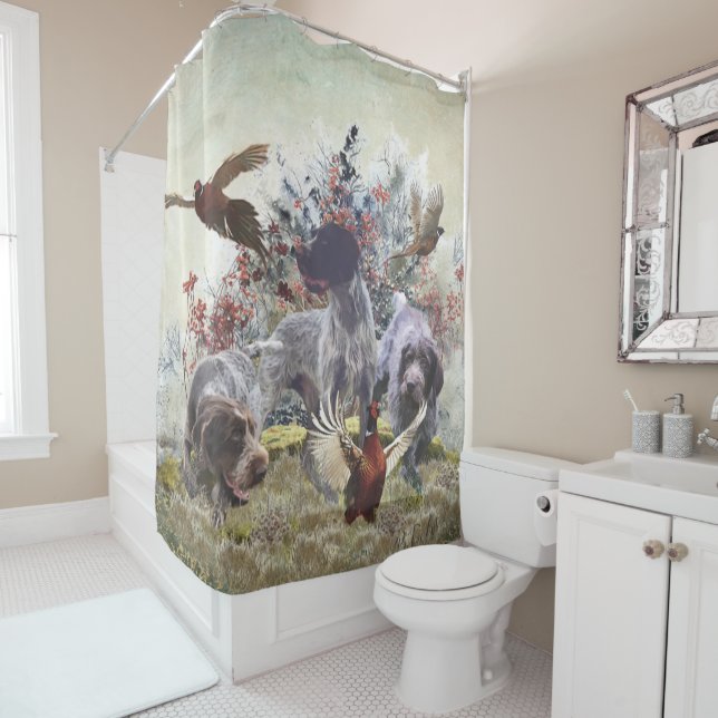 German Wirehaired Pointer      Shower Curtain (In Situ)