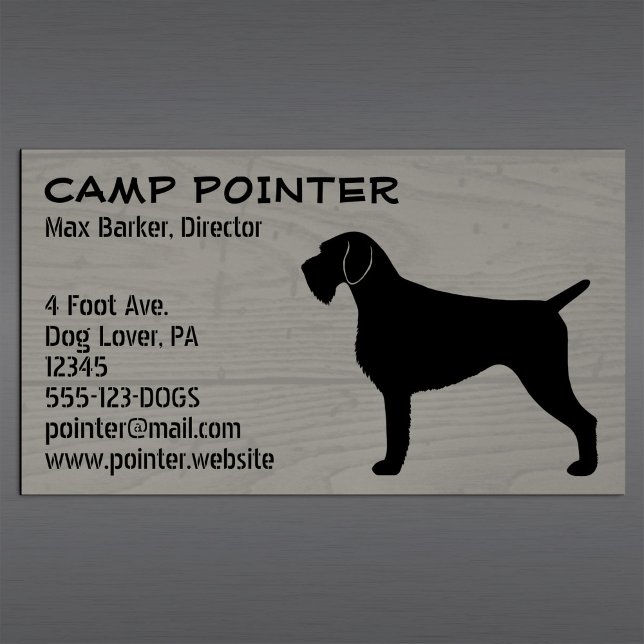 German Wirehaired Pointer Silhouette | Dog Breed Magnetic Business Card (Creator Uploaded)