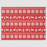 German Wirehaired Pointer Silhouettes Christmas Tissue Paper<br><div class="desc">Festive Red and White Christmas Sweater Style Pattern with GWP Silhouettes</div>