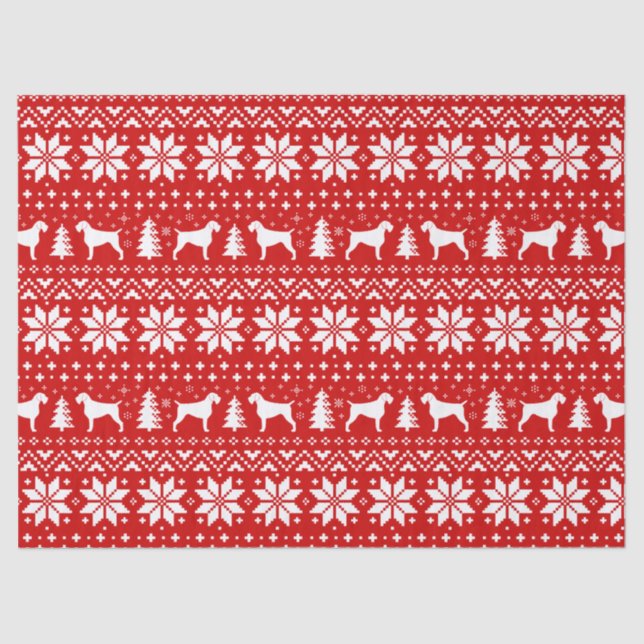 German Wirehaired Pointer Silhouettes Christmas Tissue Paper (Front)