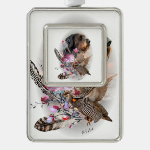German Wirehaired Pointer      Silver Plated Framed Ornament