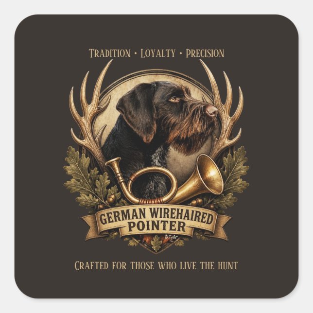 German Wirehaired Pointer Square Sticker (Front)