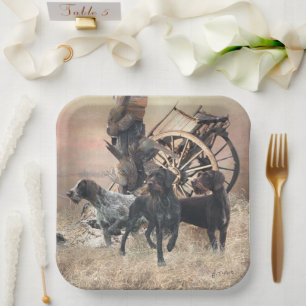 German Wirehaired Pointer  sticker Paper Plate
