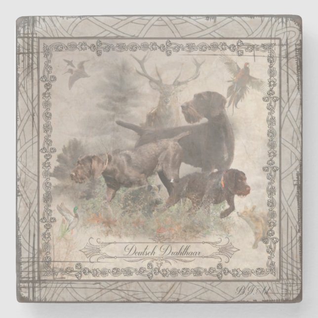  German Wirehaired Pointer     Stone Coaster (Front)