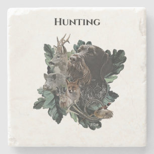 German Wirehaired Pointer Stone Coaster